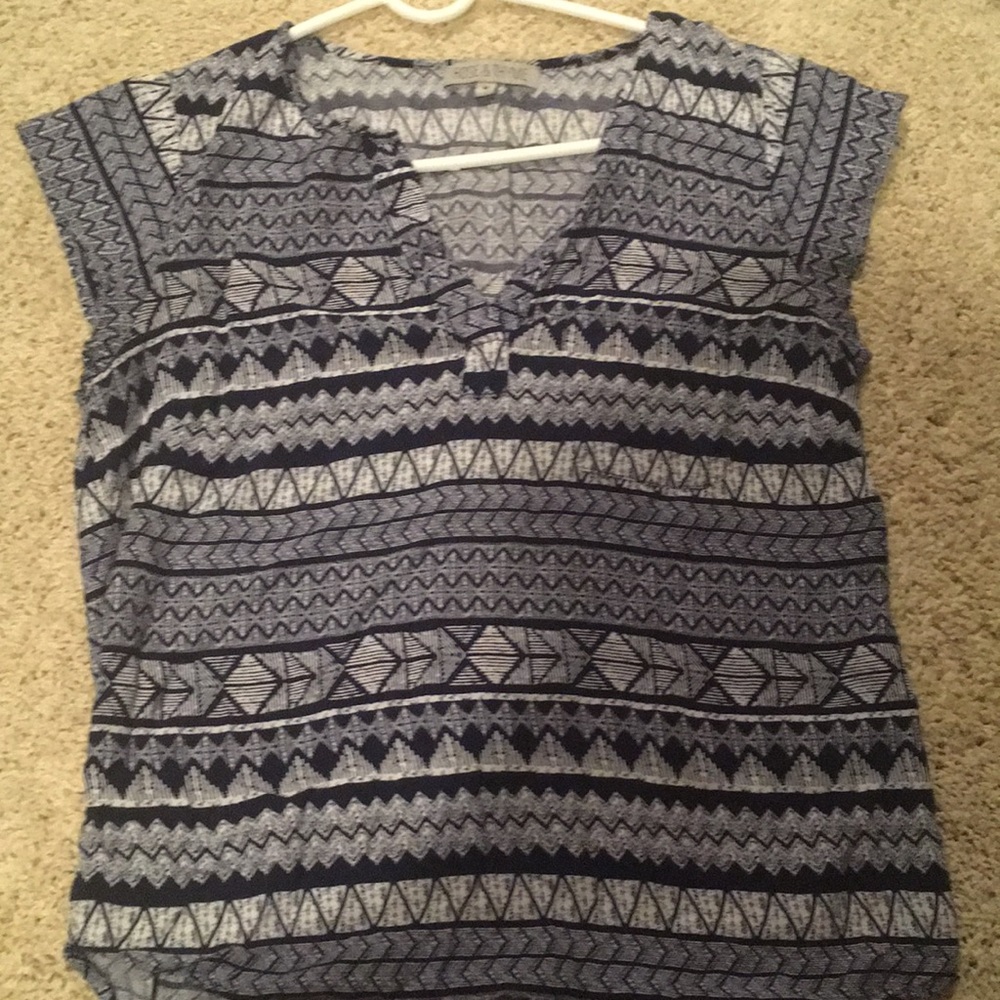 Navy/White Cap sleeves shirt